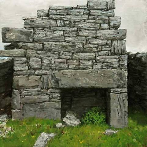 Painting by Eoin Mac Lochlainn Tinteán an Ghabha, 50 x 50cm, oil on canvas, 2014
