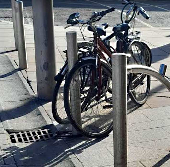 photo by Eoin Mac Lochlainn of storm drain and bicycles Dublin docklands